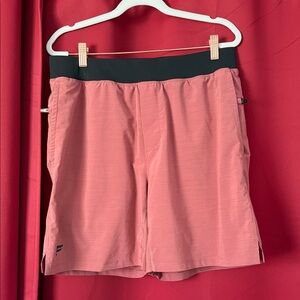 Fabletics Men's Athletic Shorts in Rose and Black